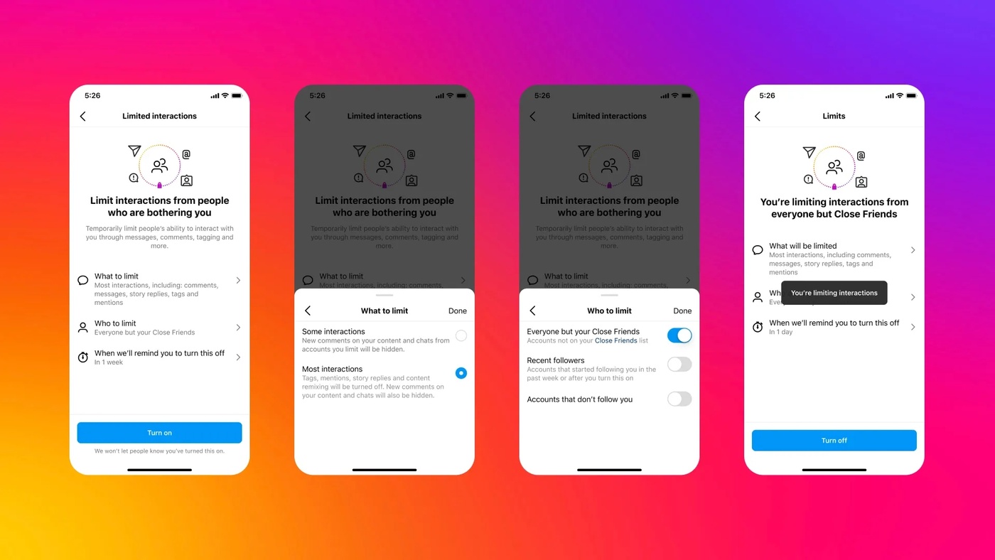 You Can Now Limit All Users with "Limited Interactions" on Instagram