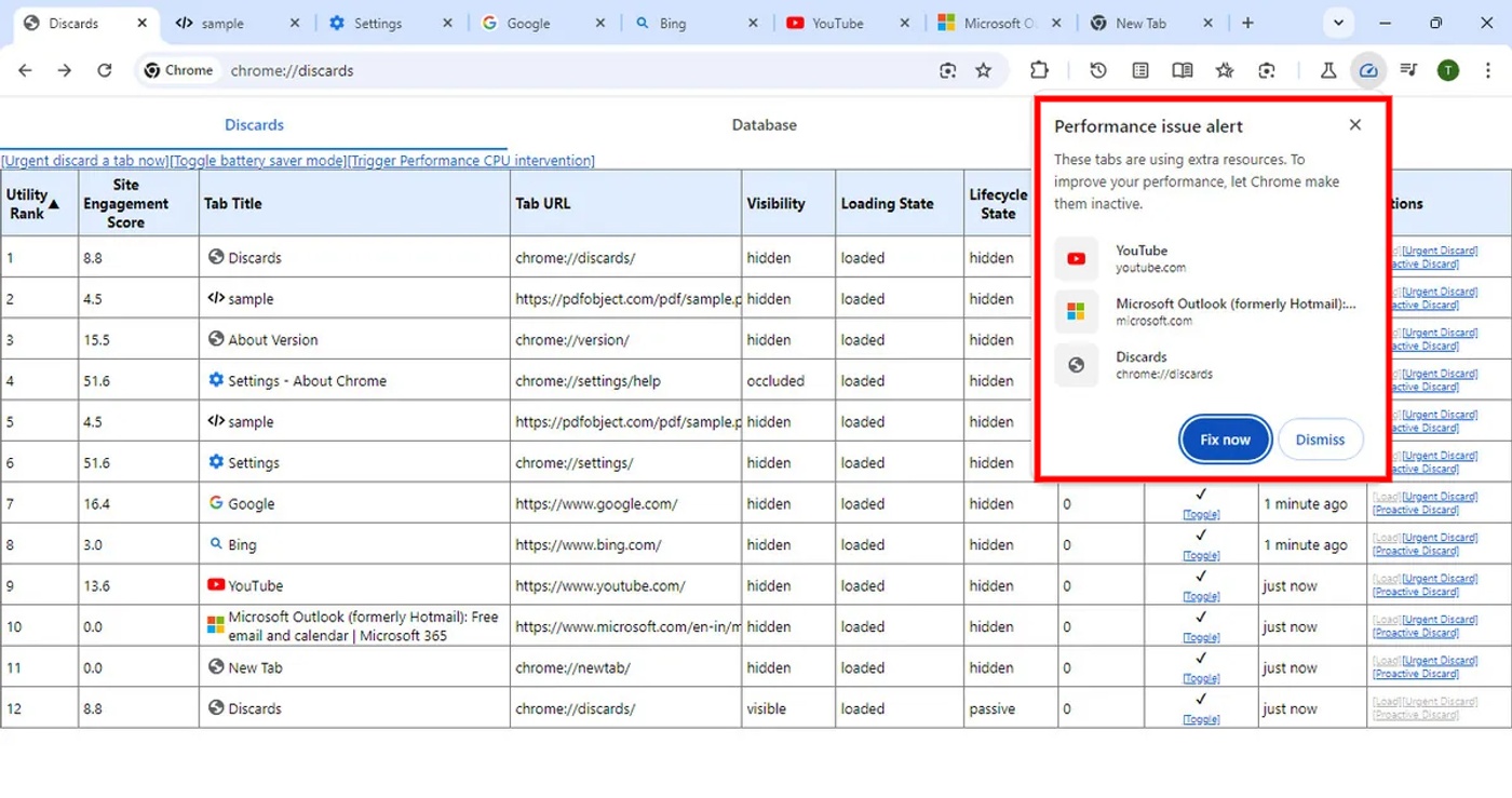 Chrome Testing New Feature that Monitors Tab Performance